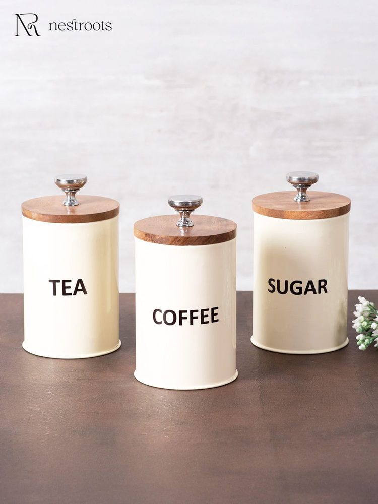 Nestroots Cache Kitchen Canister Jars Cream-picture-15
