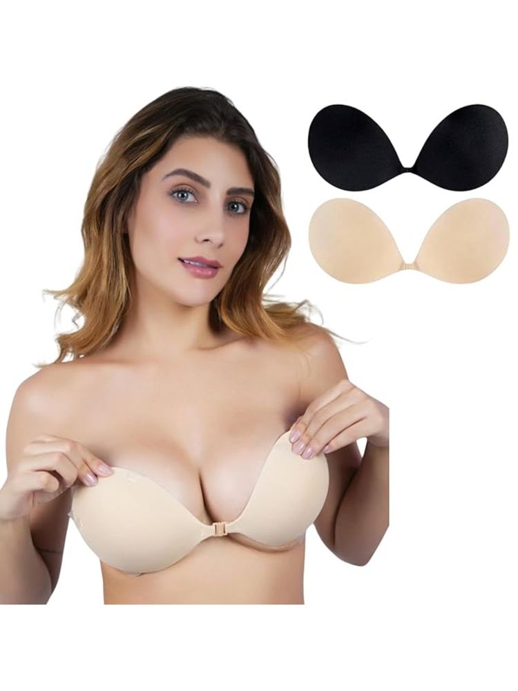 BRACHY Silicone Adhesive Invisible Sticky Strapless Plunge Bra Multi-Color (Pack of 2)-picture-17