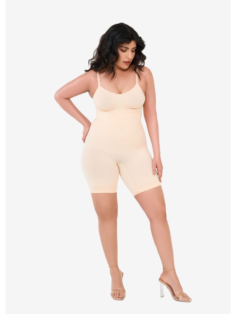 INVOGUE Essentials Plus Bodysuit Bodyshaper Mid Thigh - Beige-picture-42
