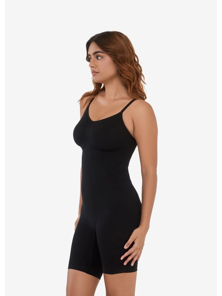 INVOGUE Essentials Plus Bodysuit Bodyshaper Mid Thigh - Black-picture-27