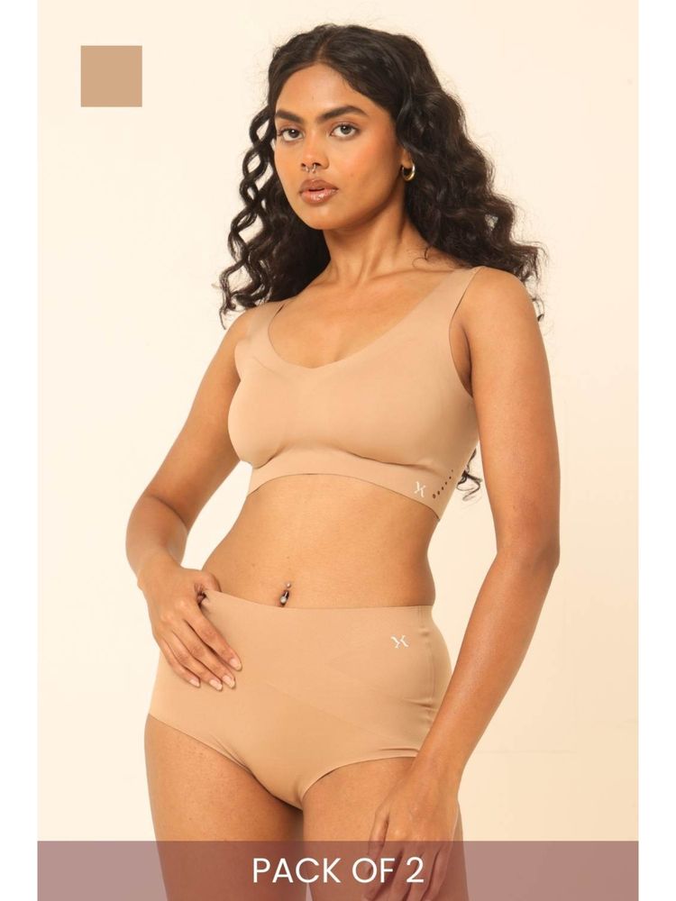 Krvvy High Rise Seamless Shaping Briefs Nude (Pack of 2)-picture-24