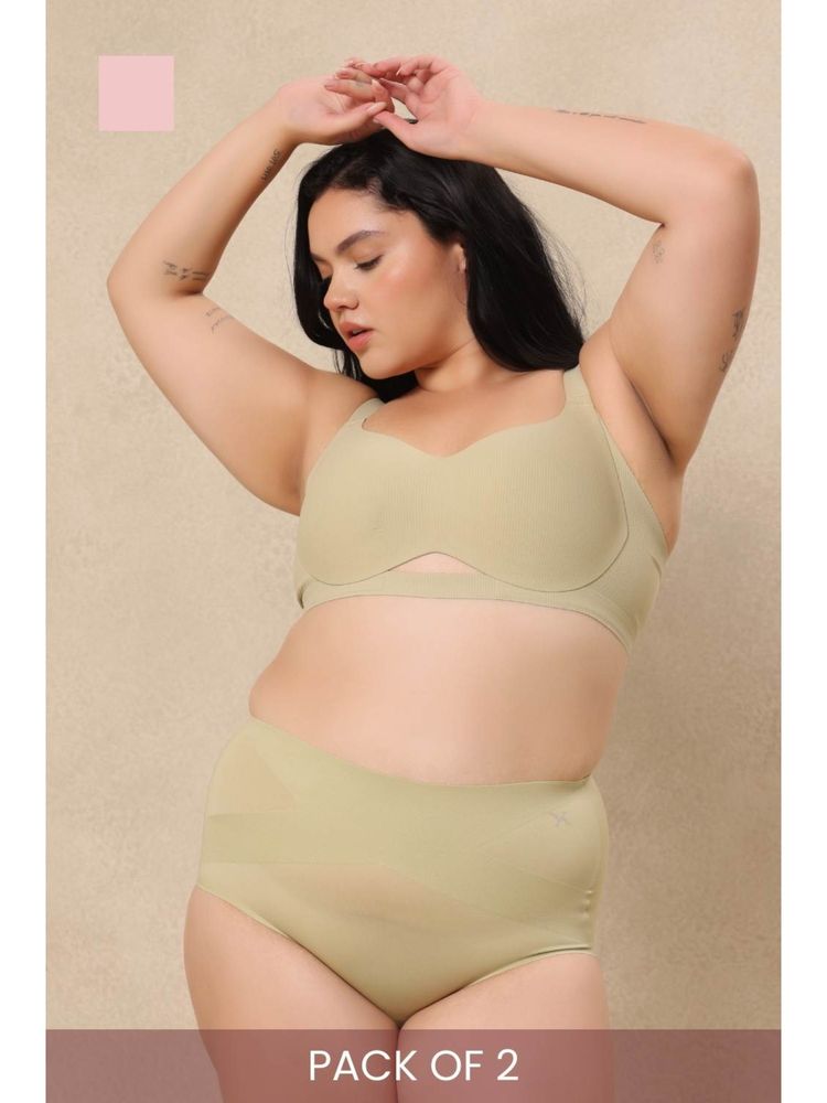 Krvvy High Rise Seamless Shaping Briefs Multi-Color (Pack of 2)-picture-23
