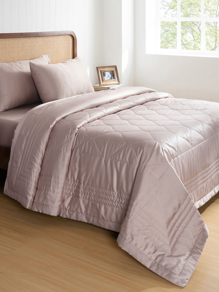 Maspar Tencel Pink Summer AC Room 100 GSM Bed Quilt (Double)-image-37
