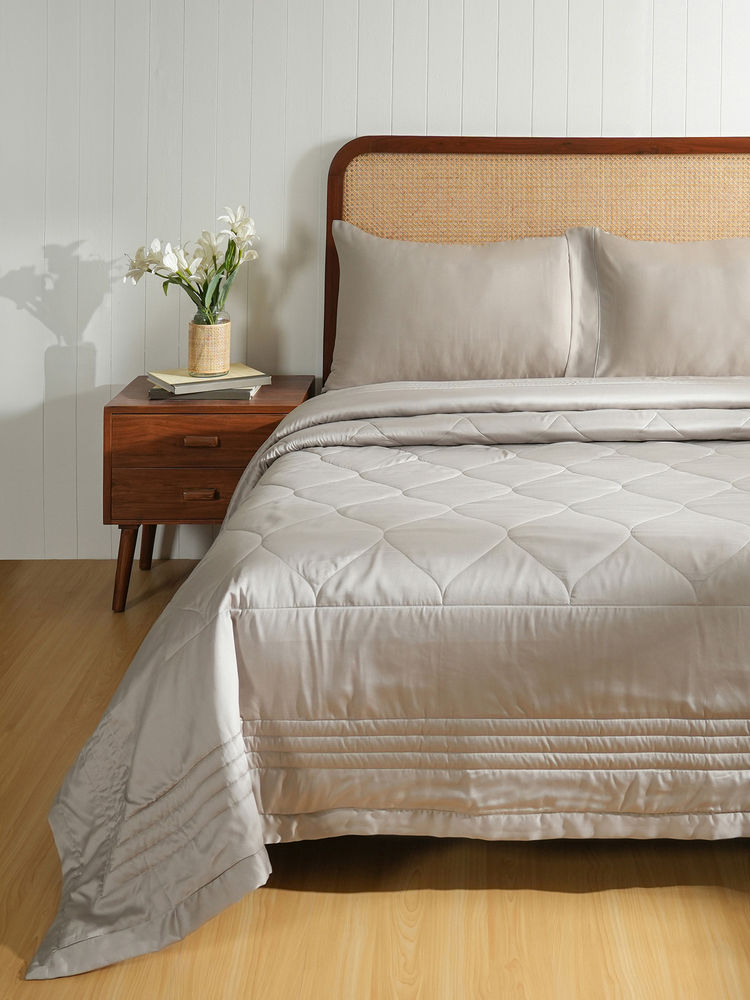 Maspar Tencel Grey Summer AC Room 100 GSM Bed Quilt (Double)-image-11