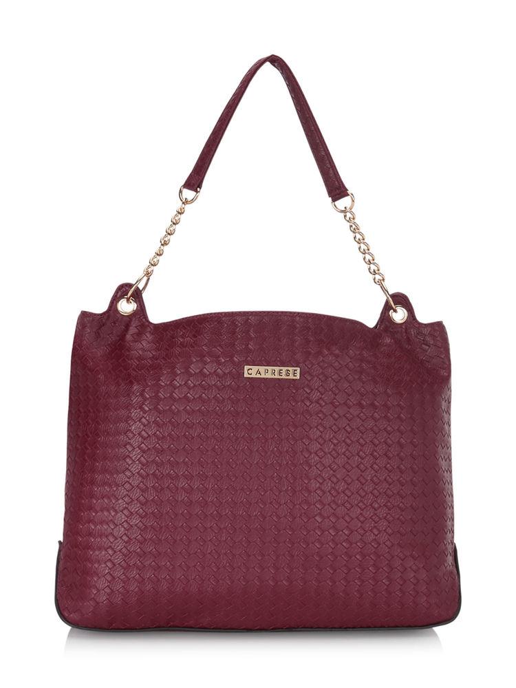 Caprese Nikita Hobo Medium (MT) Maroon Bag (Free Size)-image-12