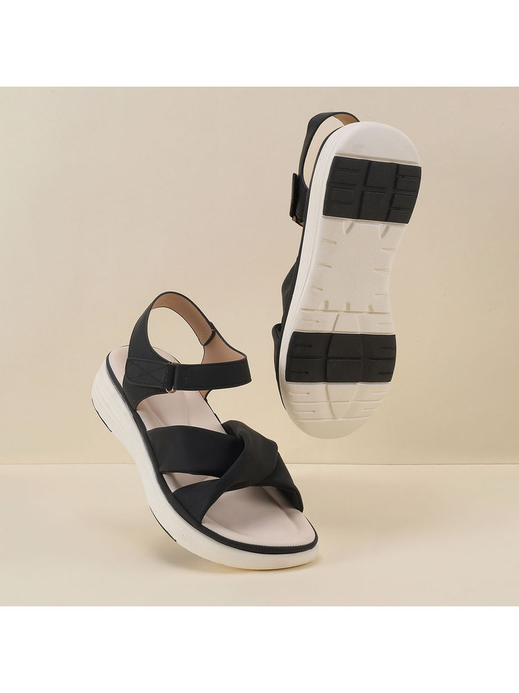 Mochi Black Synthetic Sandals-picture-15