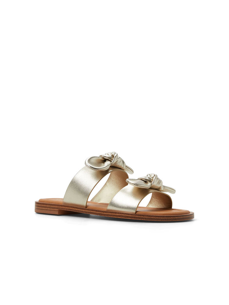 Aldo Gold Leather Flats-image-6