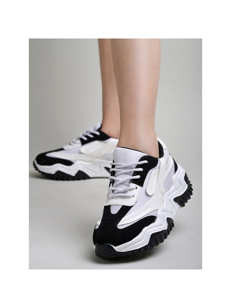 Shoetopia Smart Casual Comfortable Black Sneakers for Women-picture-21