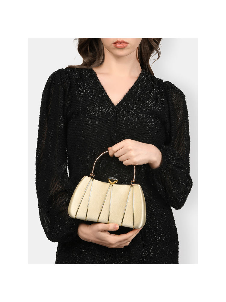Lavie Womens Gold Star Framed Clutch with Detachable Strap (S)-picture-22