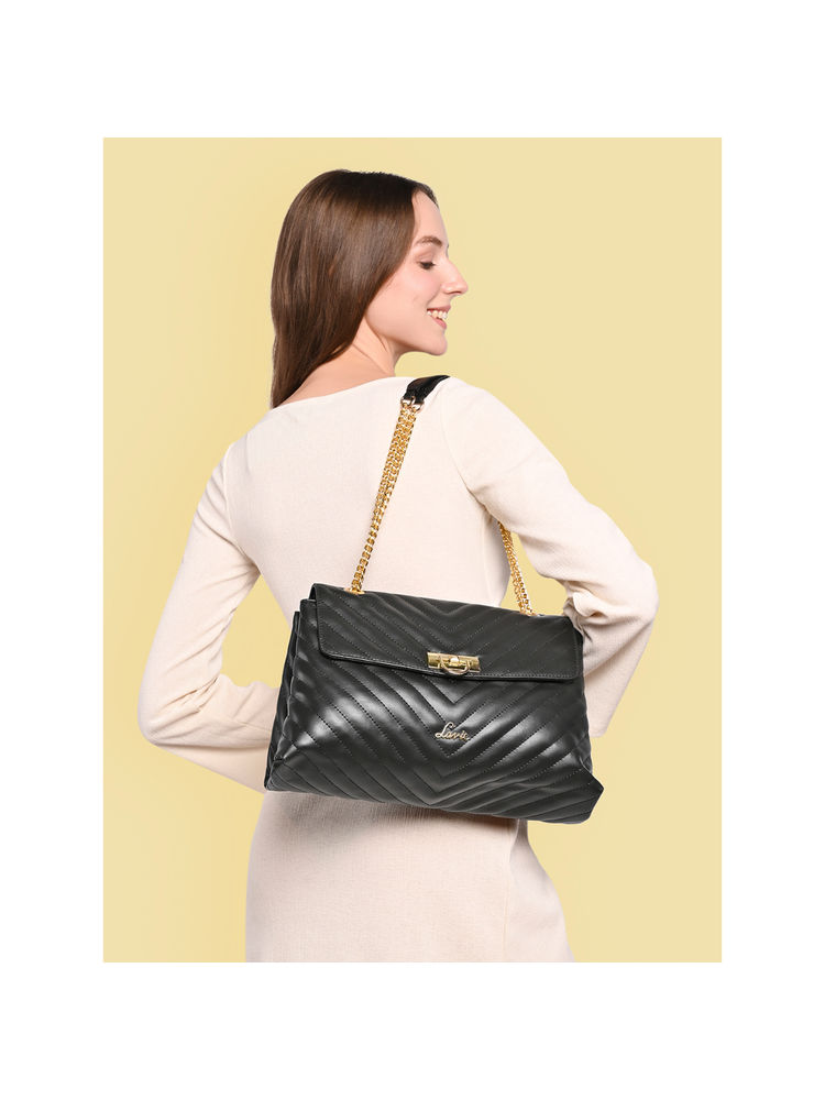 Lavie Womens Black Veden Flap Handbag (L)-picture-20