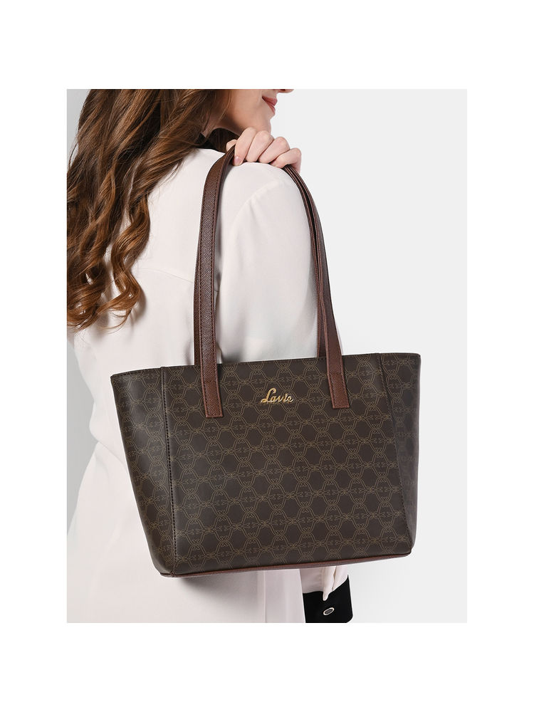 Lavie Womens Brown Mono Betula Tote Bag (S)-image-19