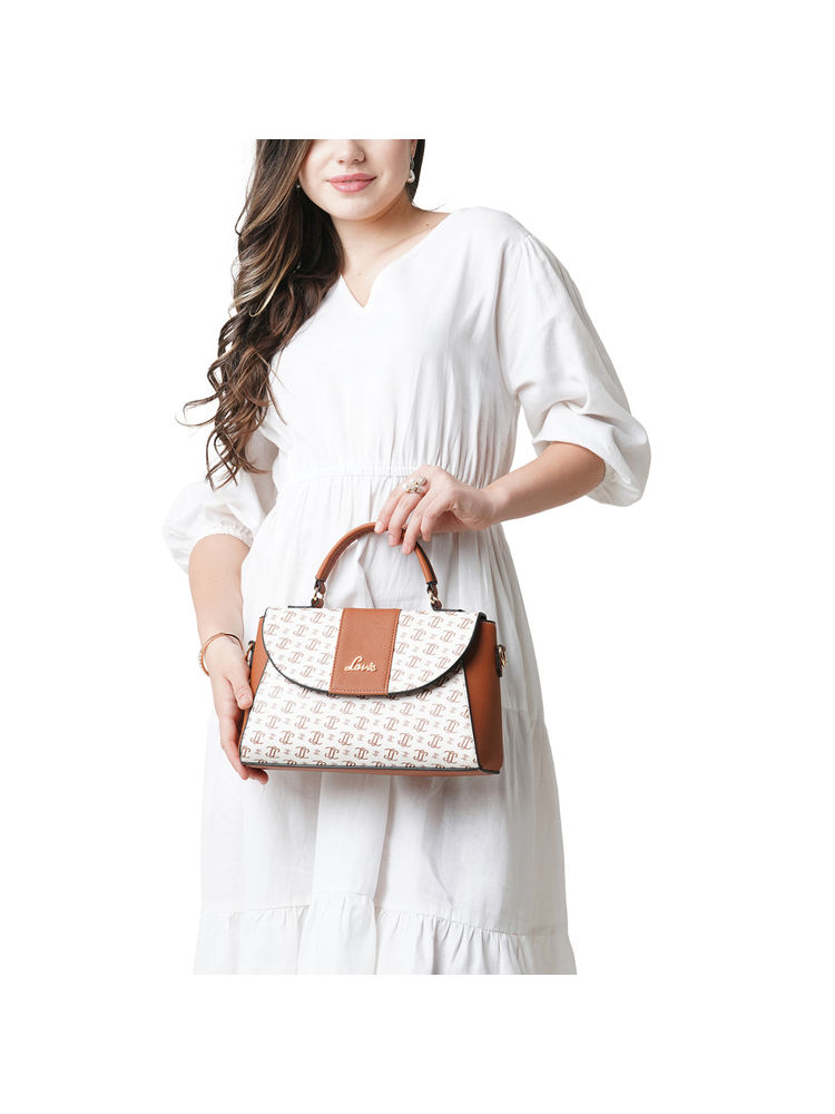 Lavie Womens White Mono Ll Becky Flap Sling Bag (M)-image-45