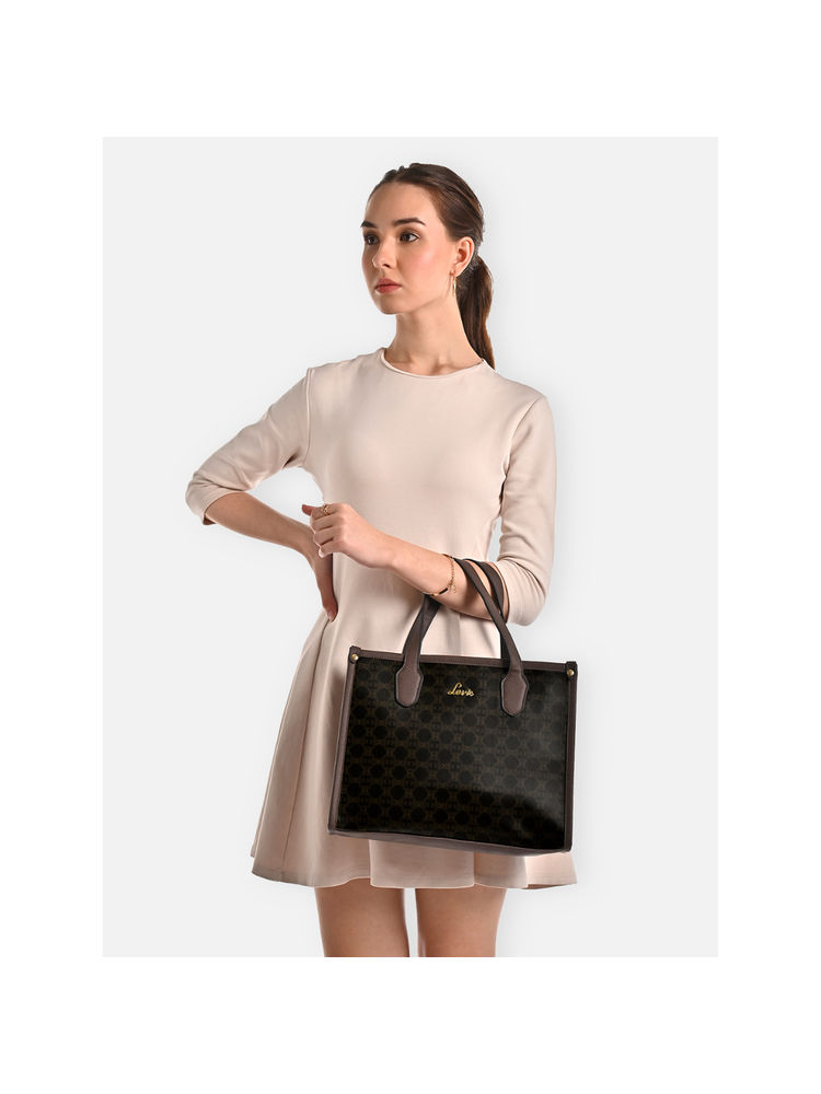 Lavie Womens Black Mono Kelissa Satchel with Detachable Strap (L)-picture-16