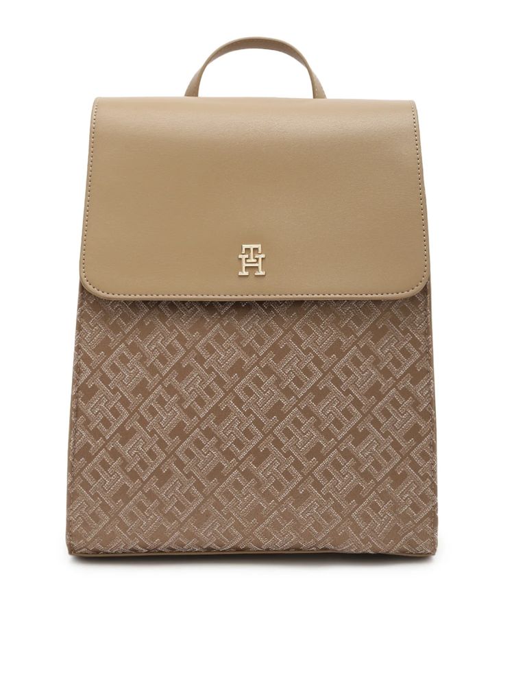 Tommy Hilfiger Logo Beige Polyester Backpack-image-3