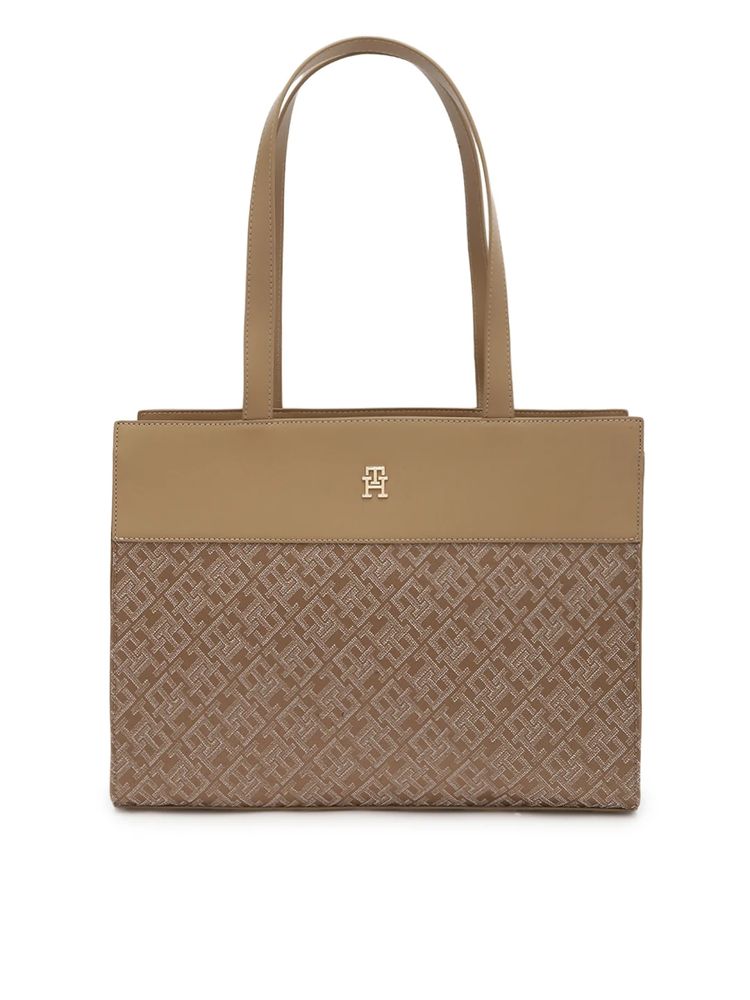 tommy hilfiger accessories Tommy Hilfiger Logo Khaki Polyester Tote Bag-picture-25