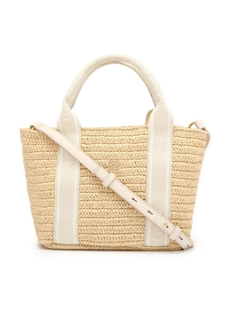 tommy hilfiger accessories Tommy Hilfiger Crochet Beige Polypropylene Handbag with Detachable Strap-picture-13