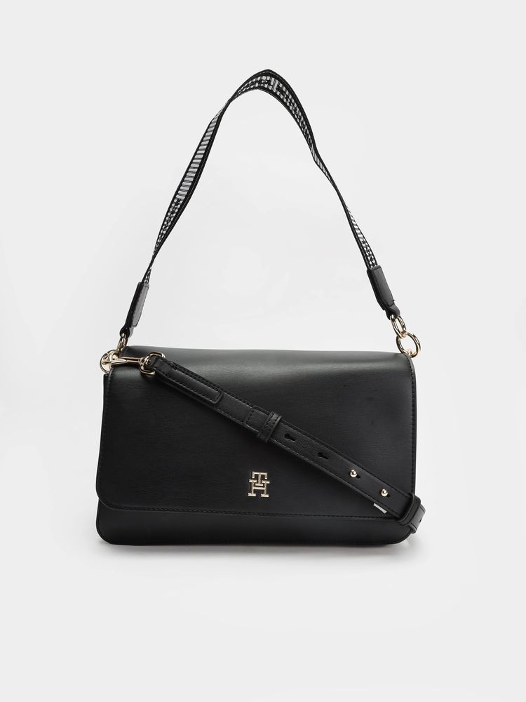 tommy hilfiger accessories Tommy Hilfiger Solid Black Pu Sling Bag-picture-28