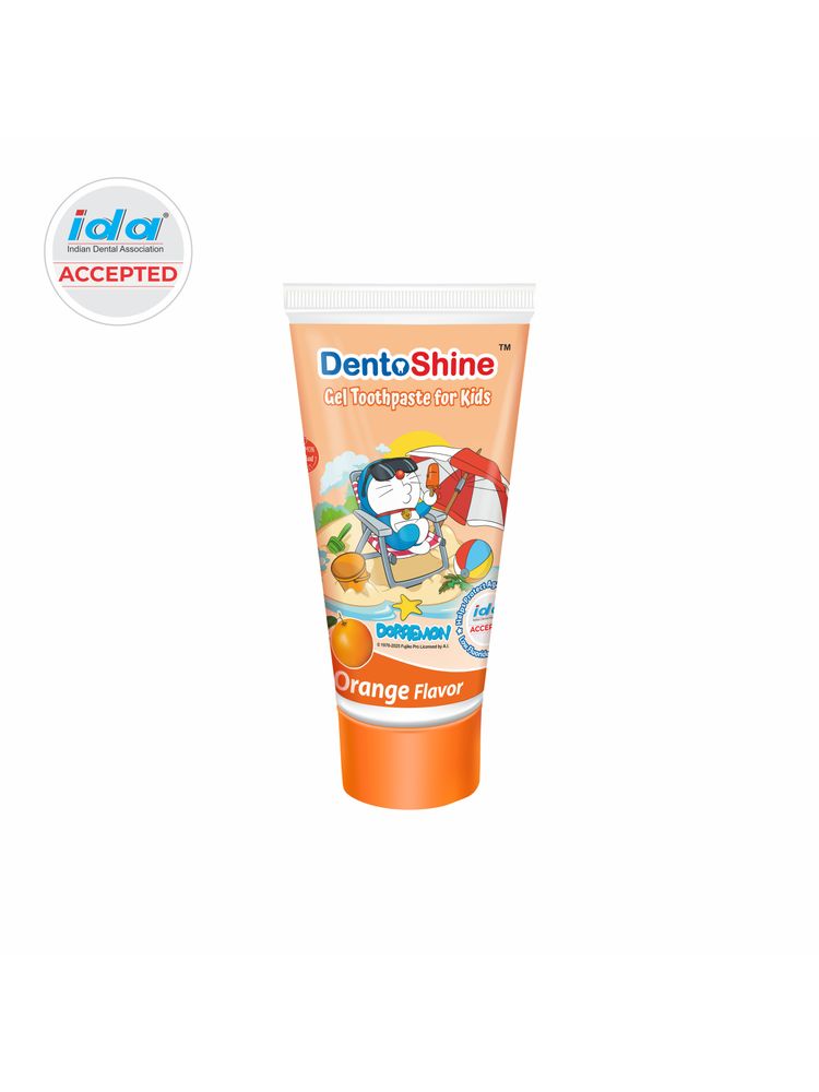 Dentoshine Gel Toothpaste Orange Flavor (doraemon) For Kids