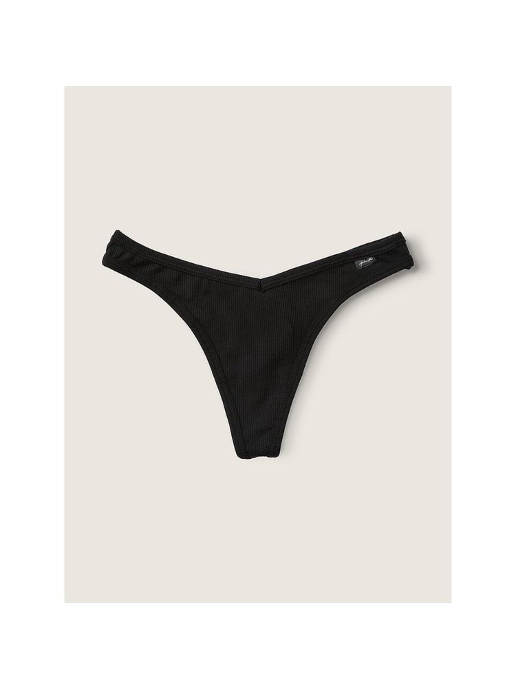 victoria's secret intimates Victoria's Secret PINK Cotton Thong Panty - Black-picture-18