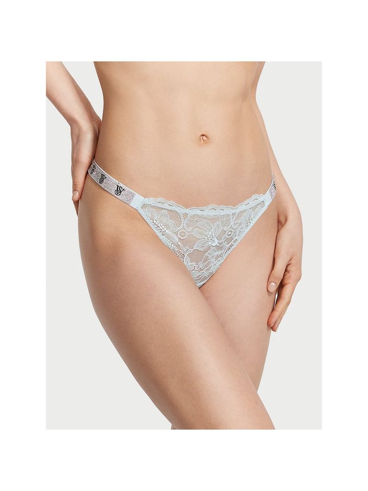 victoria's secret intimates Victoria's Secret Very Sexy Shine Strap Lace Thong Panty - Blue-picture-13