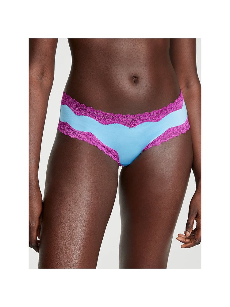 Victoria's Secret Fun and Flirty Lace-Trim Cheeky Panty - Blue-image-9