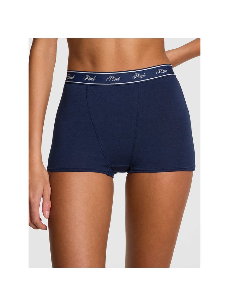 victoria's secret intimates Victoria's Secret PINK Logo Cotton High-Waist Boyshort Panty - Navy Blue-picture-19