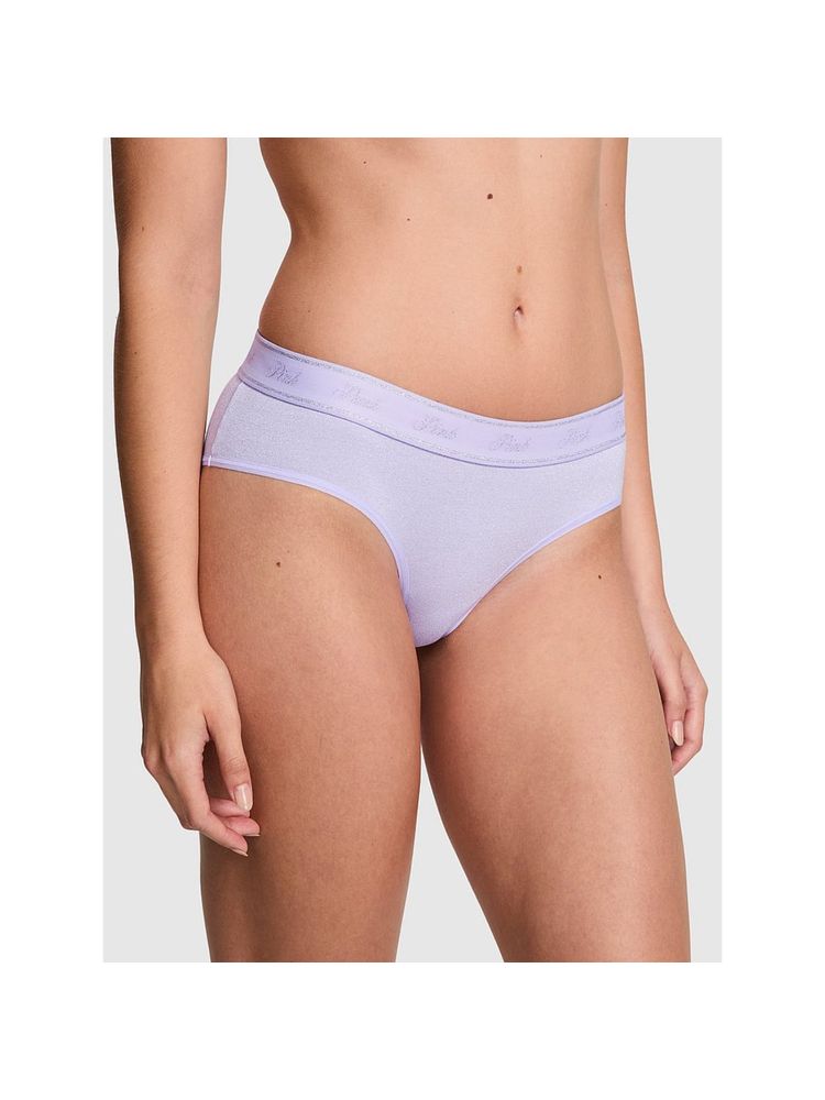 victoria's secret intimates Victoria's Secret PINK Logo Cotton Shimmer Hiphugger Panty - Purple-picture-23