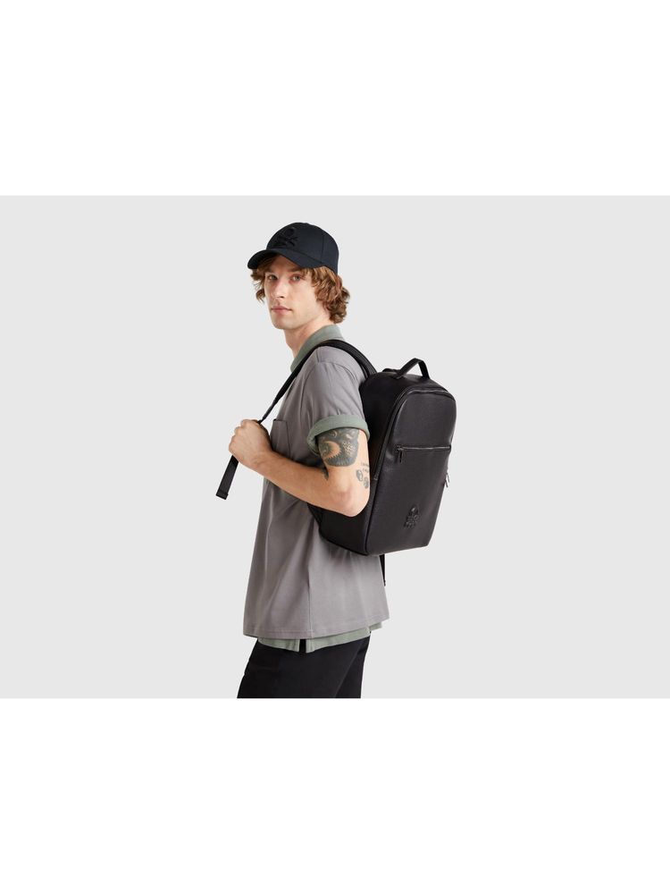 United Colors of Benetton Men Solid Backpack - Black-image-22