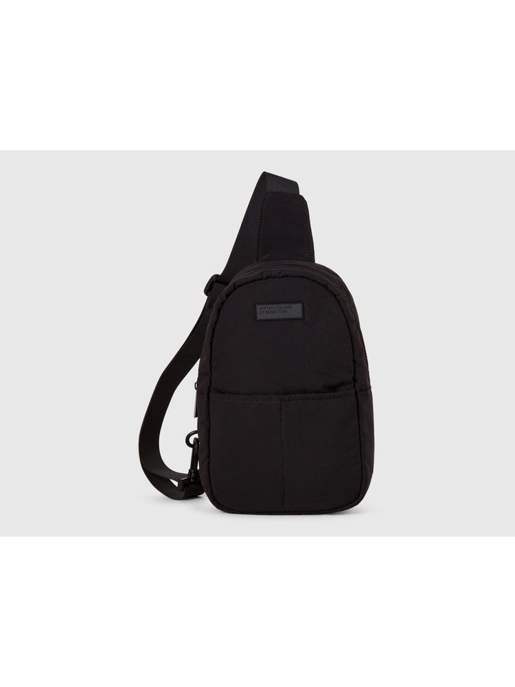 united colors of benetton fashion United Colors of Benetton Unisex Solid Sling Bag with Detachable Strap - Black-picture-18