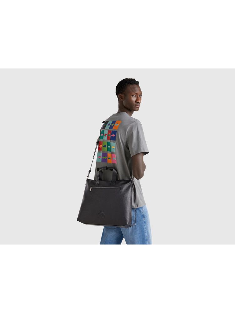 united colors of benetton fashion United Colors of Benetton Men Solid Sling Bag with Detachable Strap - Black-picture-25