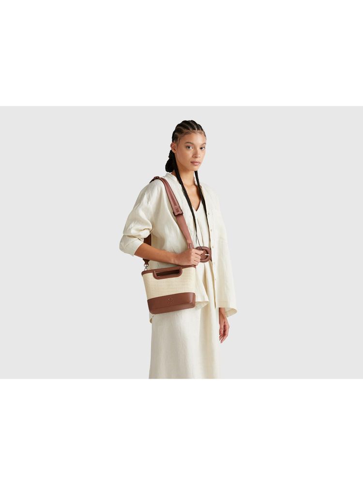 United Colors of Benetton Women Textured Raffia Mini Tote Bag With Detachable Strap-image-46