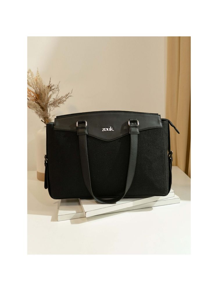 Zouk Jet Black Womens Work Bag-image-31