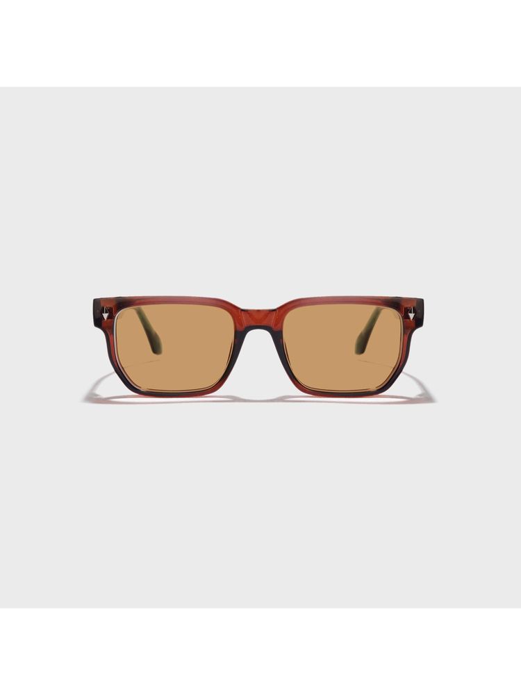 SAM AND MARSHALL Lonar UV Protected Ploycarbonate Square Brown Sunglasses-image-0