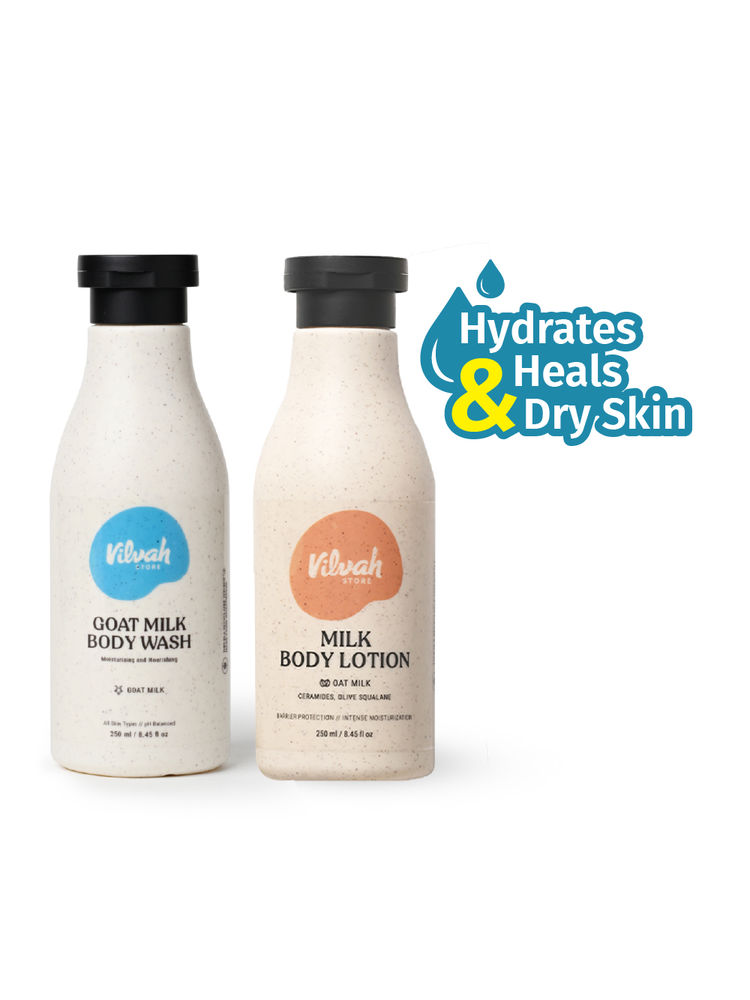 VILVAH Goatmilk and Vanilla Bodywash & Milk Body Lotion Combo-image-23