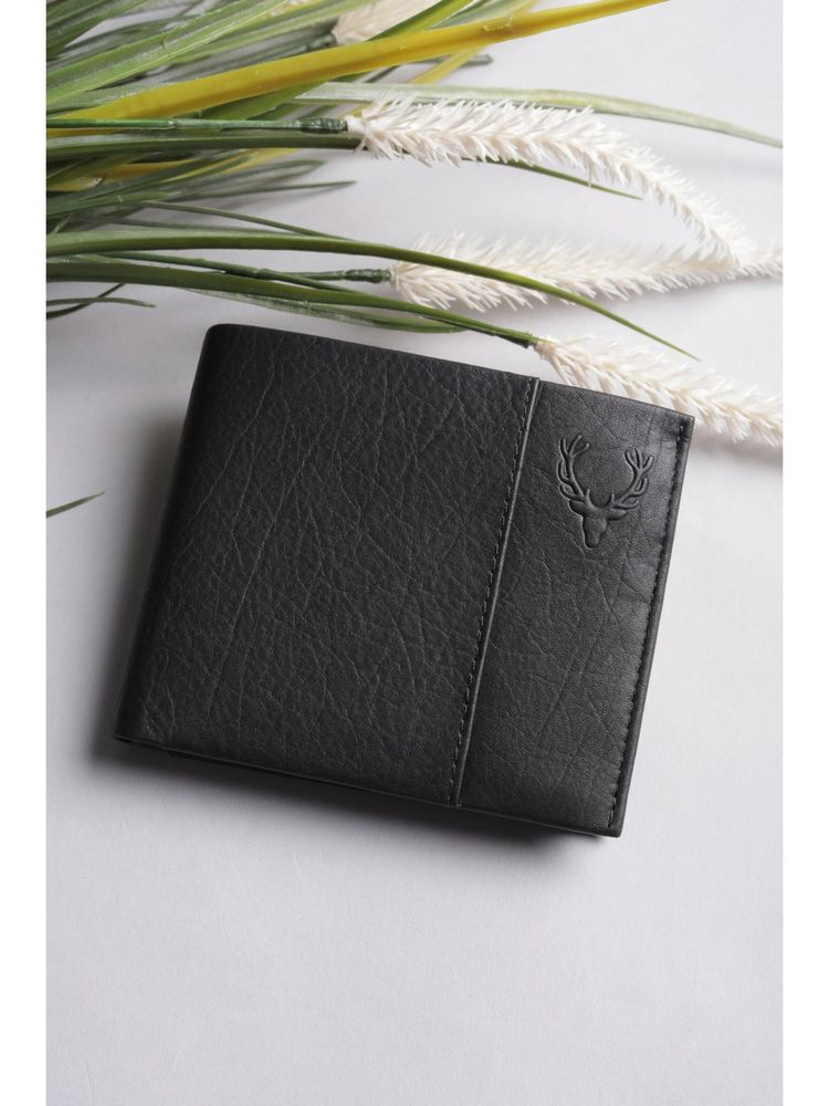 Allen Solly Men Black Textured Genuine Leather Wallet-picture-29