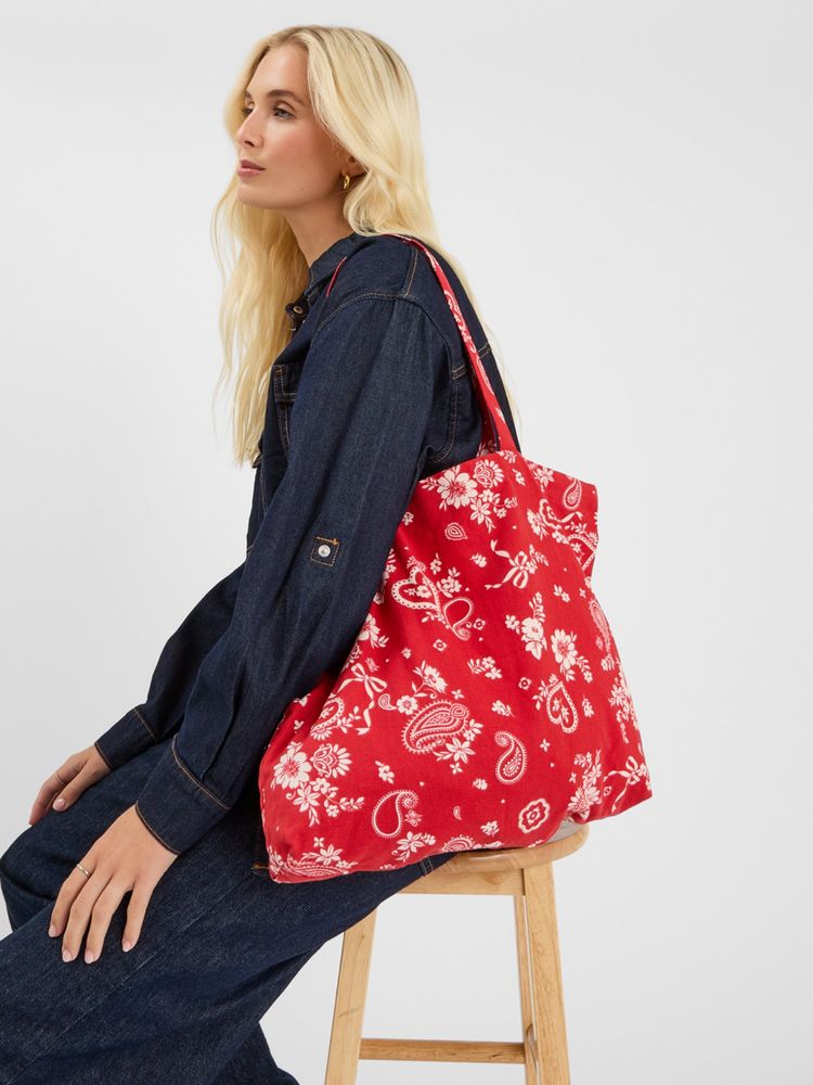 Accessorize London Women Red Floral Printed Tote Bag-picture-13