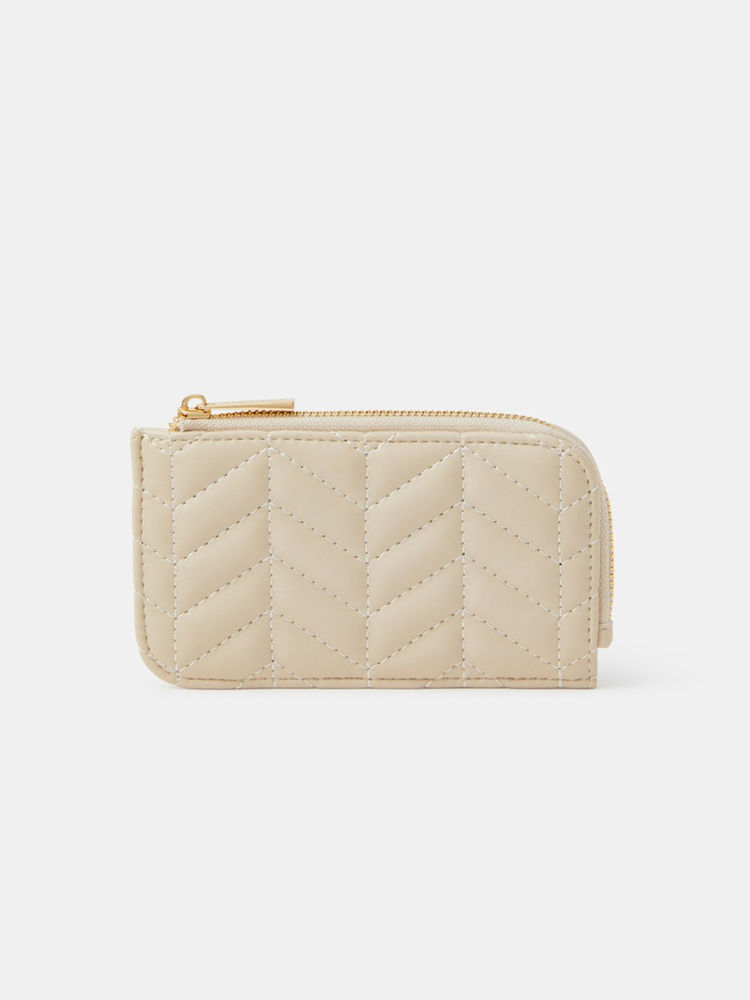 Accessorize London Women Cream Chevron Quilt Card Case-picture-26