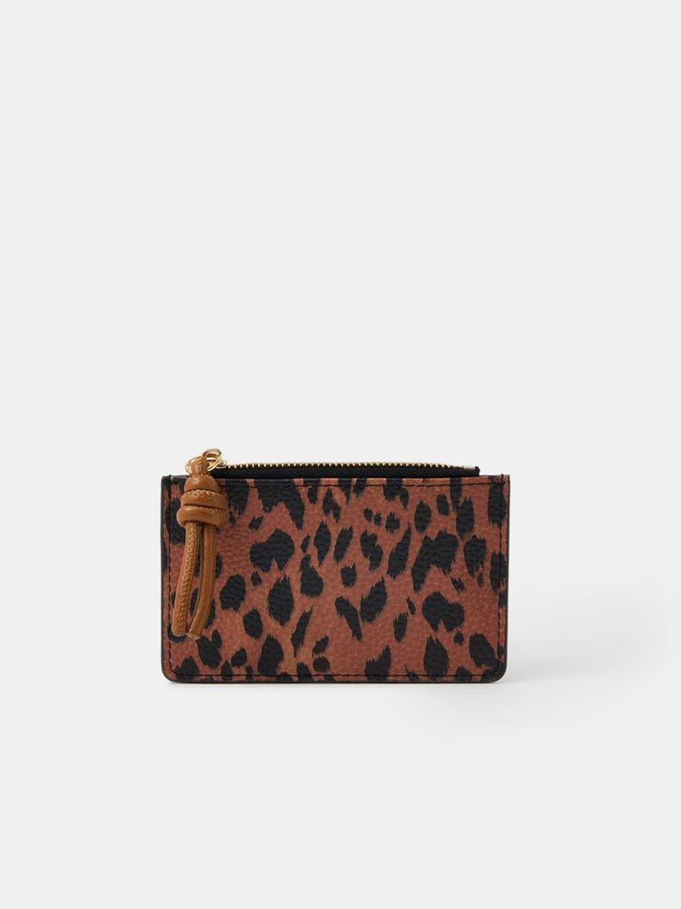 Accessorize London Women Brown Leopard Animal Printed Card Case-picture-23