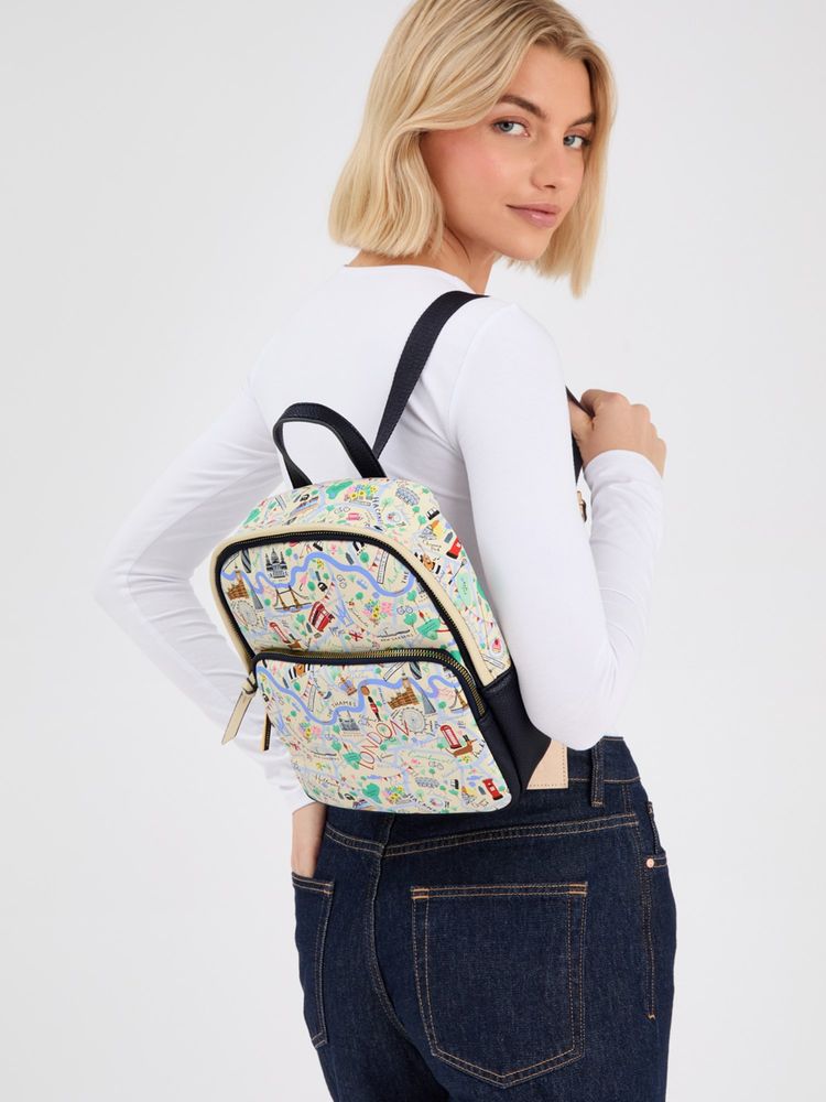 Accessorize London Women Multi-Color London Printed Backpack-picture-10