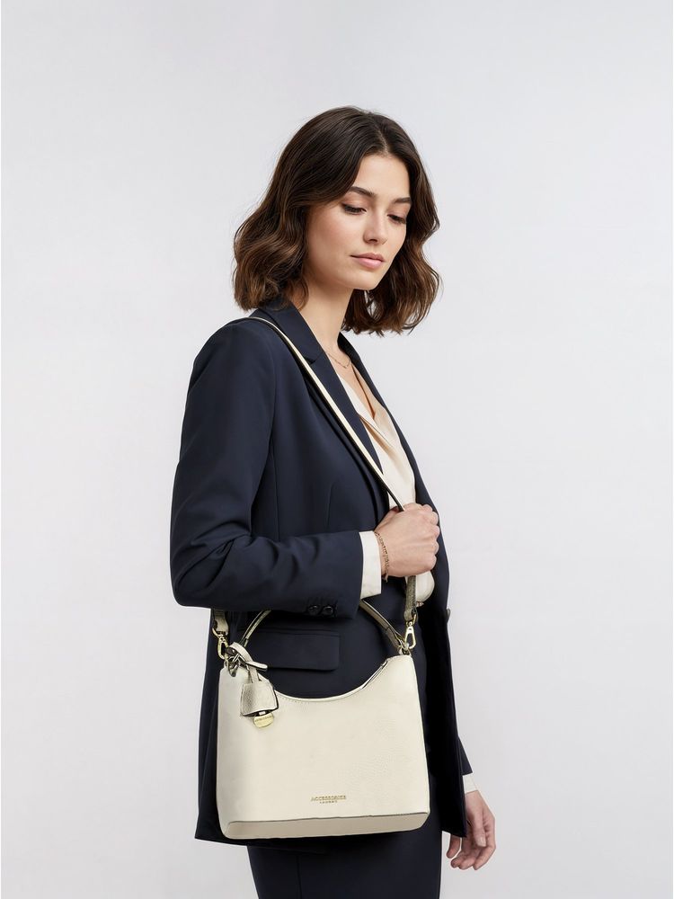 Accessorize London Women Off White Soft Scoop Sling Bag-picture-40