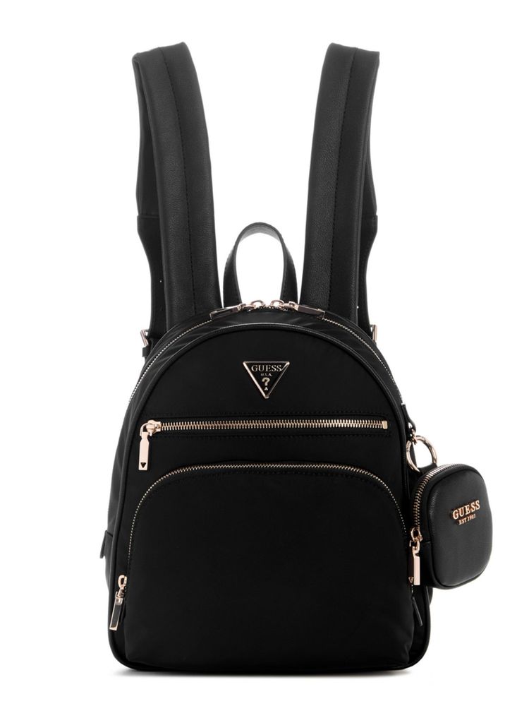 guess fashion Guess Women Black Solid Backpack with Pouch-picture-19