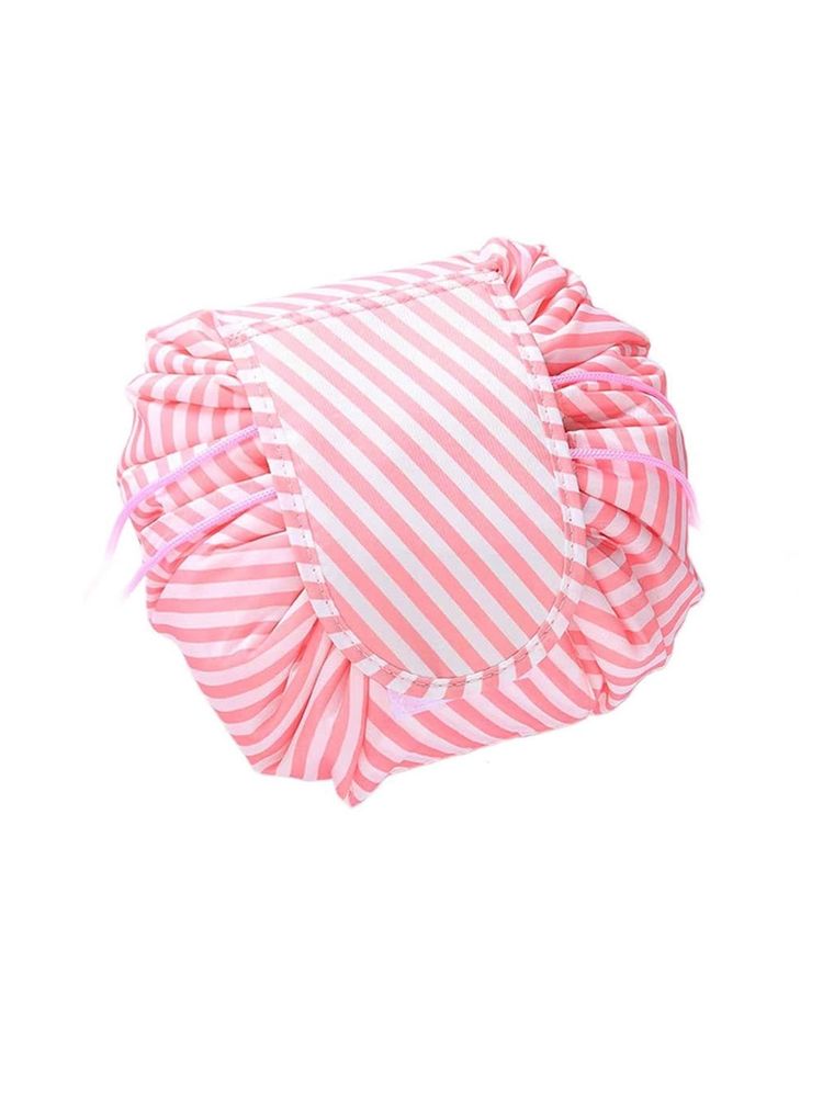 Awestuffs Deluxe Drawstring Cosmetic & Makeup Bag Organizer, Toiletry Bag For Travel-Pink-picture-19