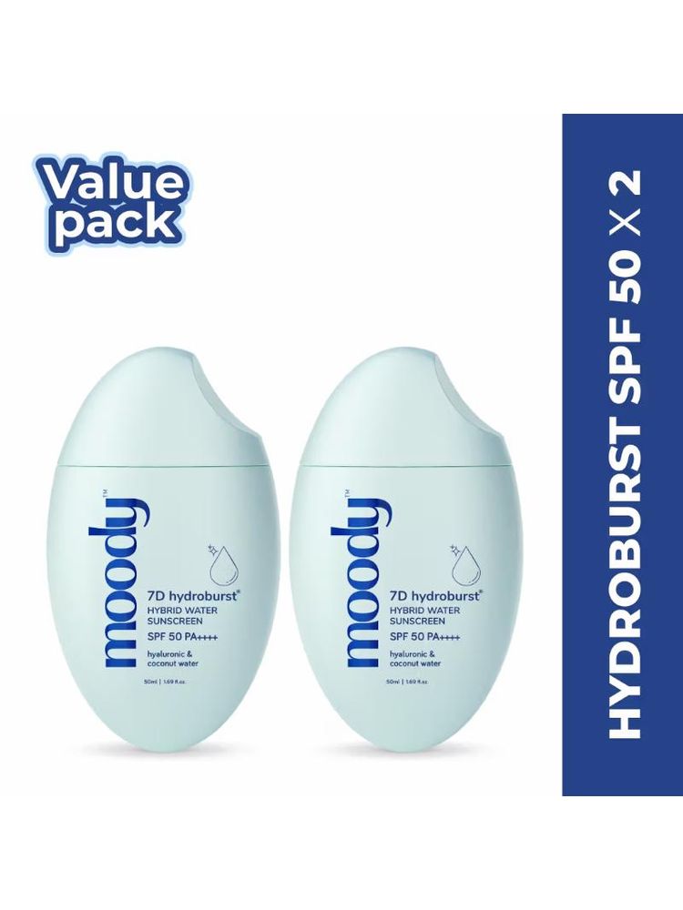 Moody 7D Hydroburst Hyaluronic SPF 50 PA++++ Water Sunscreen UVA/B Protection | Pack of 2-picture-5