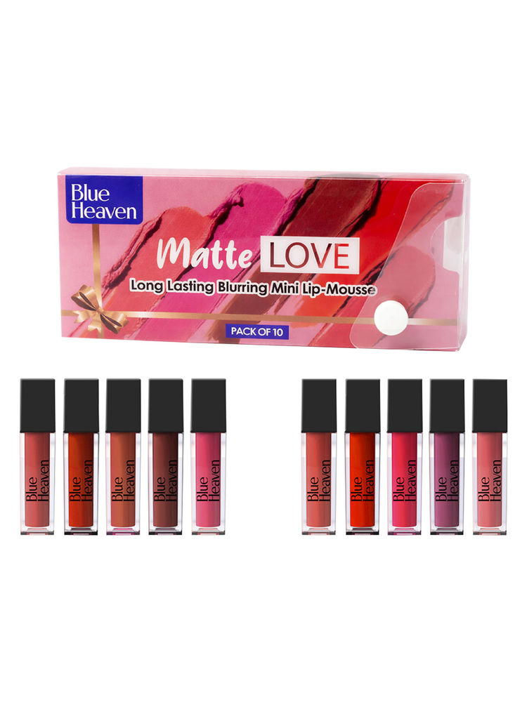 Blue Heaven Matte Love Mini Liquid Lipstick Combo Set - Pack Of 10-image-4