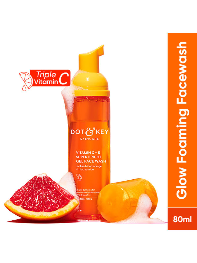 Dot & Key Vitamin C Super Bright Foaming Face Wash For Glowing Skin, Oily & Dry Skin, Sulphate Free