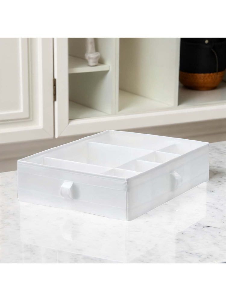 STOR White Polyester Storage Organizer - Multi-Compartment, Foldable & Washable-picture-10