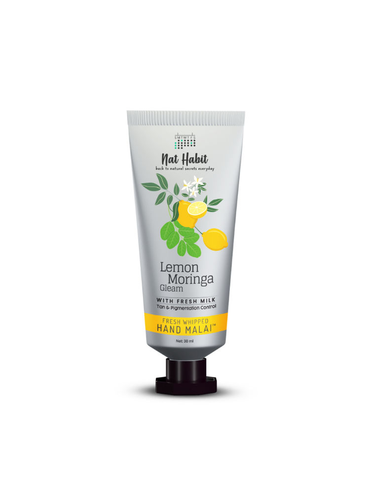 Nat Habit Lemon Moringa Hand Malai, Hand Creams for Tan & Pigmentation Control, Hand Moisturizer