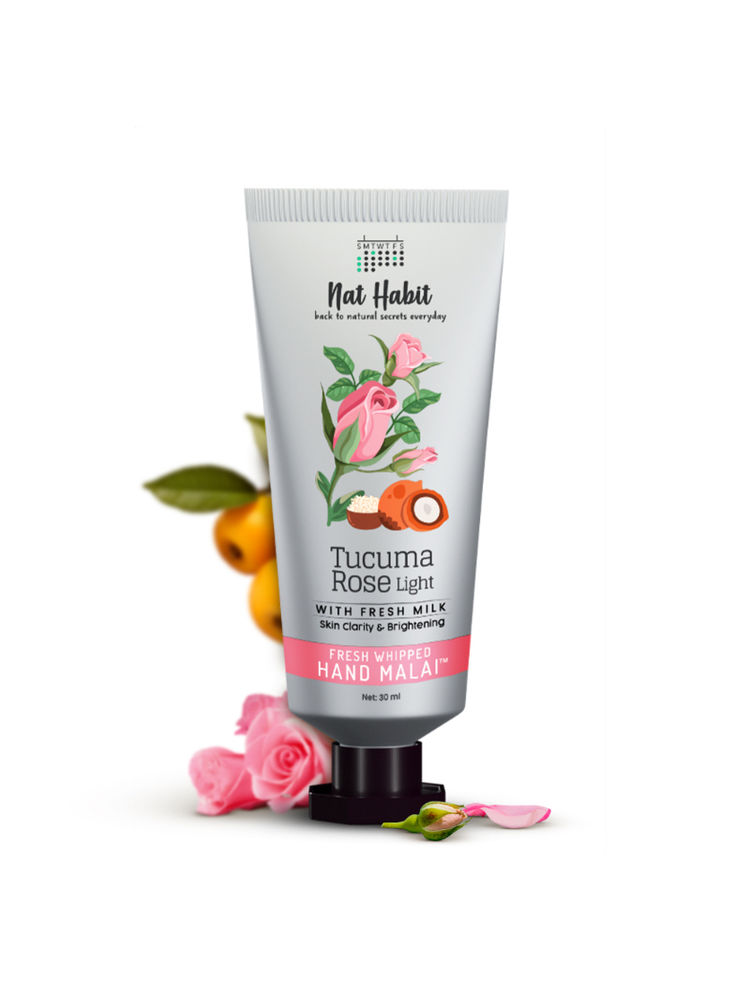 Nat Habit Tucuma Rose Hand Malai, Hand Cream for Dry Hands, Hand Cream for Women Skin Brightening