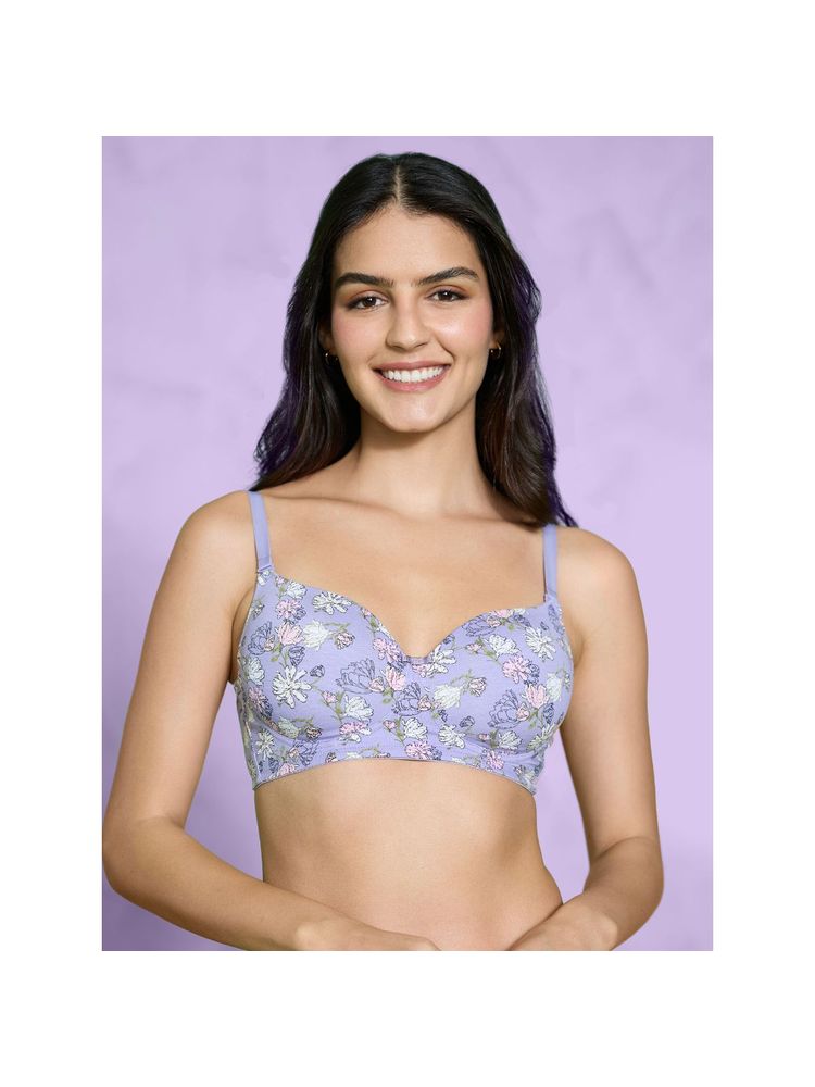 Nykd by Nykaa Everyday Delicate Floral Bra-Light Blue-NYB274-picture-14