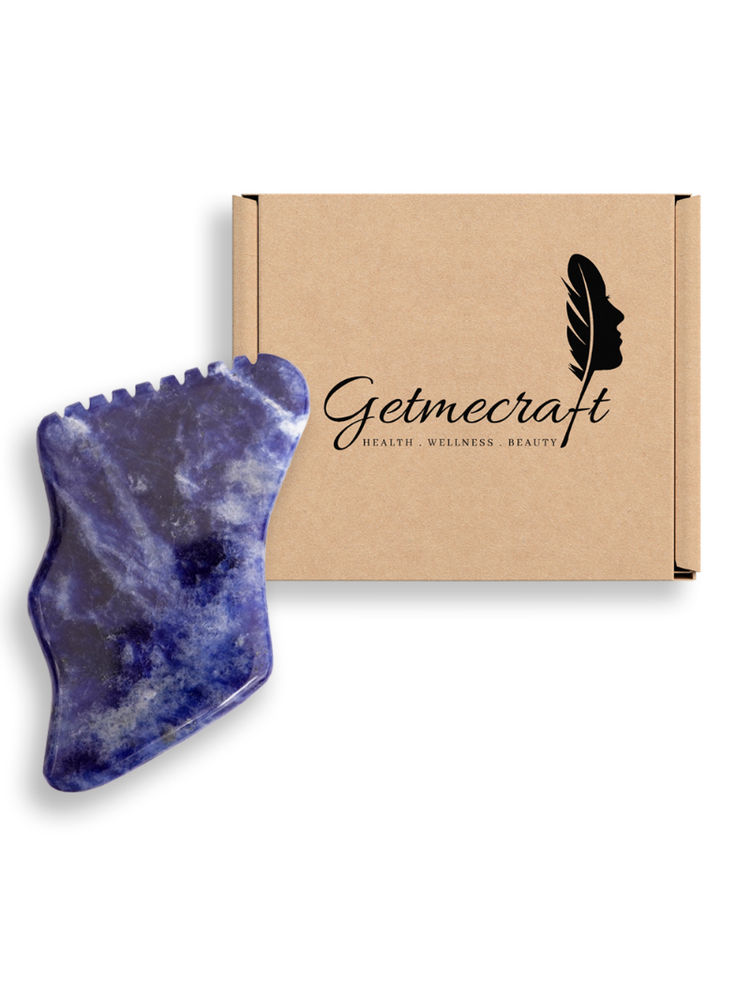Getmecraft Sodalite Gua Sha Facial Massage Tool With Teeth Shape Sides And Ridges-image-33
